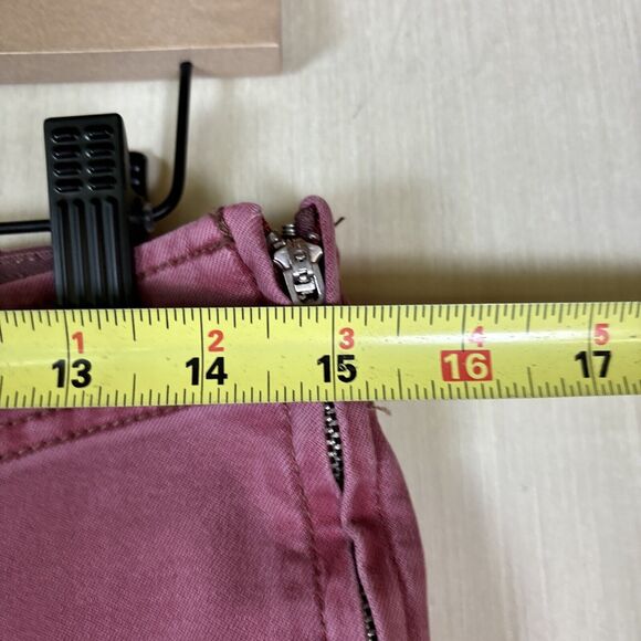 We The Free Women's Pants Sz 30 Red Maroon Bootcut Jeans Front V Side Zip Y2K - Picture 6 of 13